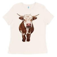 Bone hereford cow Ladies Tee - RanaPortraitStore