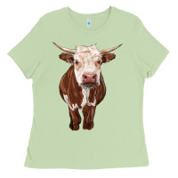Matcha hereford cow Ladies Tee - RanaPortraitStore