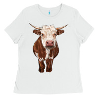White hereford cow Ladies Tee - RanaPortraitStore