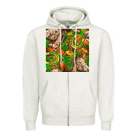 Oatmeal Heather St. Patrick's Day Horse With Horseshoes Seamless Zipper Hoodie - FaDigitalArtStudio