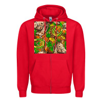 Red St. Patrick's Day Horse With Horseshoes Seamless Zipper Hoodie - FaDigitalArtStudio