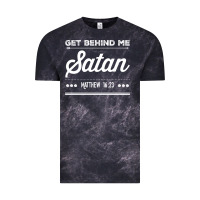 Cloud Black Get behind me Satan Matthew 1623 Quote Vintage Tee - longCreatives