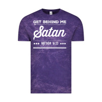Cloud Purple Get behind me Satan Matthew 1623 Quote Vintage Tee - longCreatives