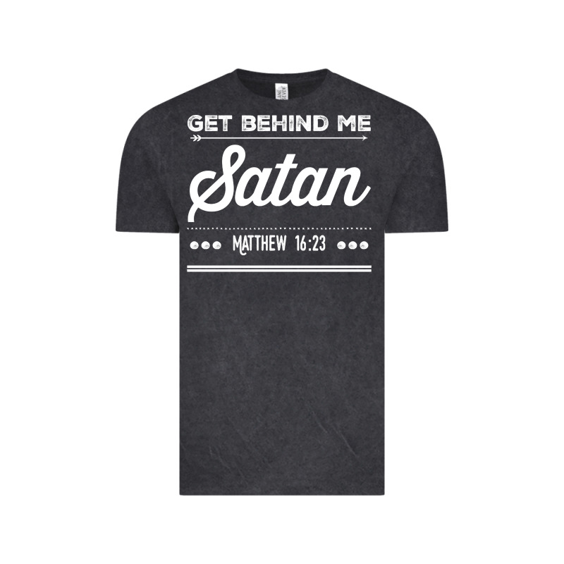 Get Behind Me Satan Matthew 1623 Quote Vintage Tee by longCreatives | Teevron