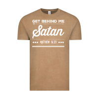 Vintage Coffee Get behind me Satan Matthew 1623 Quote Vintage Tee - longCreatives