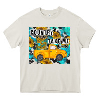 Cream country roads take me home Heavy Core Tee - MaliasSmallBusiness