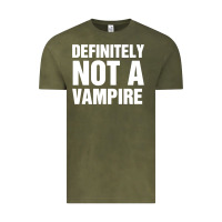 Vintage Olive Definitely Not A Vampire merch Vintage Tee - longCreatives