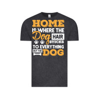 Vintage Black dog t  shirt home is where the dog hair stick funny  gift t  shirt Vintage Tee - longCreatives