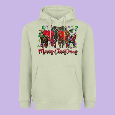 Merry Christmas Teeth Heavyweight Hoodie Designed By Cowhidedigitalart