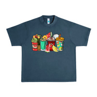 Midnight Navy Fruits coffee cups Urban Heavy Tee - NancyCooperArtShop