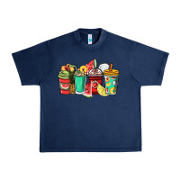 Navy Fruits coffee cups Urban Heavy Tee - NancyCooperArtShop