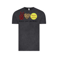 Vintage Black Peace Love Softball Vintage Tee - Bettercallsaul