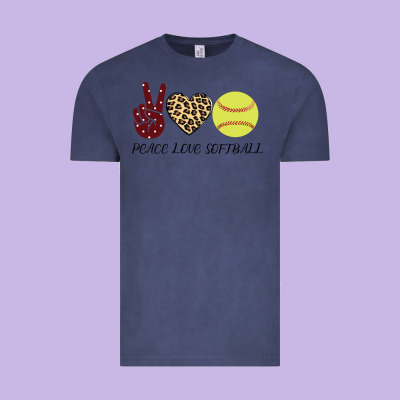 Peace Love Softball Vintage Tee Designed By Bettercallsaul