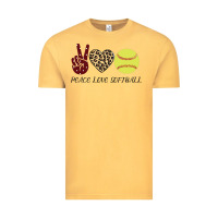 Vintage Mustard Peace Love Softball Vintage Tee - Bettercallsaul
