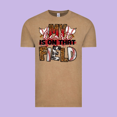 My Heart Is On That Field Baseball Vintage Tee Designed By Ranaportraitstore