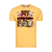 Vintage Mustard my heart is on that field baseball Vintage Tee - RanaPortraitStore