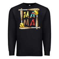 Black softball mama Premium Sweatshirt - CowhideDigitalArt
