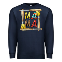Navy softball mama Premium Sweatshirt - CowhideDigitalArt
