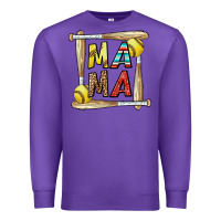 Purple softball mama Premium Sweatshirt - CowhideDigitalArt