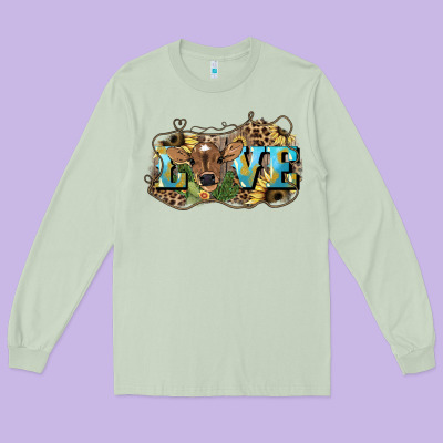 Love Baby Cow Long Sleeve Tee Designed By Howdyjamesfarm