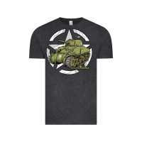 Vintage Black Sherman M4A1 WWII Army Tank History Vintage Vintage Tee - longCreatives