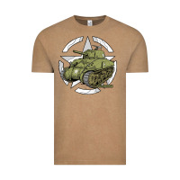 Vintage Coffee Sherman M4A1 WWII Army Tank History Vintage Vintage Tee - longCreatives