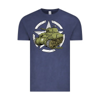 Vintage Denim Sherman M4A1 WWII Army Tank History Vintage Vintage Tee - longCreatives