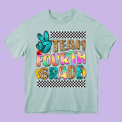 Team Fourth Grade Heavy Core Tee Designed By Nancycooperartshop