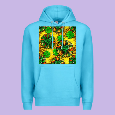 St. Patrick's Sunflower Seamless Pattern Premium Hoodie Designed By Bundleandbundleshop