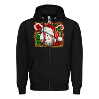 Black baseball christmas Zipper Hoodie - FaDigitalArtStudio