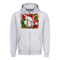 Heather Grey baseball christmas Zipper Hoodie - FaDigitalArtStudio
