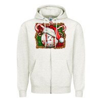 Oatmeal Heather baseball christmas Zipper Hoodie - FaDigitalArtStudio