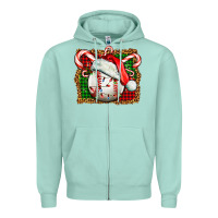 Seafoam baseball christmas Zipper Hoodie - FaDigitalArtStudio