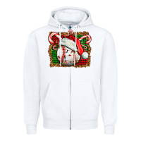 White baseball christmas Zipper Hoodie - FaDigitalArtStudio