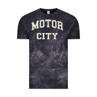 Cloud Black Classic Motor City Detroit Varsity Vintage Tee - longCreatives