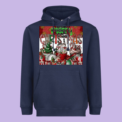 Merry Christmas Heavyweight Hoodie Designed By Cowhidedigitalart