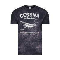 Cloud Black cessna distressed Vintage Tee - longCreatives