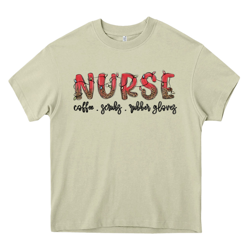 Christmas Nurse Heavy Core Tee by MaliasSmallBusiness | Teevron
