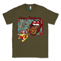 Army Green Merry Christmas Lips Santa Classic Tee - Bettercallsaul
