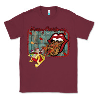 Burgundy Merry Christmas Lips Santa Classic Tee - Bettercallsaul