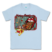 Dusty Blue Merry Christmas Lips Santa Classic Tee - Bettercallsaul