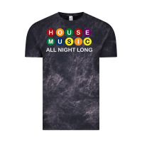 Cloud Black House Music All Night Long Ravers Vintage Tee - longCreatives