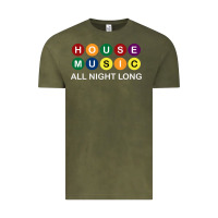 Vintage Olive House Music All Night Long Ravers Vintage Tee - longCreatives