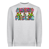 Heather Grey Allergic to pendejas mexico Heavyweight Sweatshirt - FaDigitalArtStudio