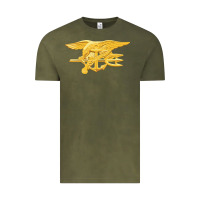 Vintage Olive Navy Seals badge Vintage Tee - longCreatives