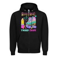 Black rolling into third grade Zipper Hoodie - BundleAndBundleShop