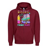 Burgundy rolling into third grade Zipper Hoodie - BundleAndBundleShop