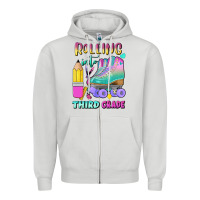 Dove Grey rolling into third grade Zipper Hoodie - BundleAndBundleShop
