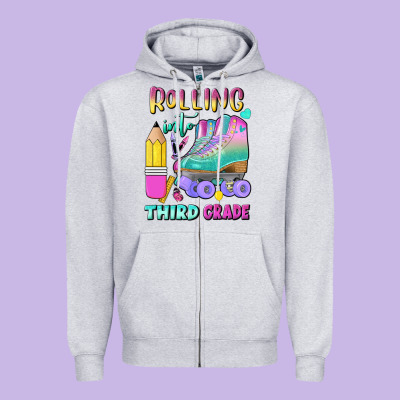 Rolling Into Third Grade Zipper Hoodie Designed By Bundleandbundleshop