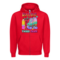 Red rolling into third grade Zipper Hoodie - BundleAndBundleShop